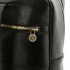 Leather backpack compatible with artisan trolley insertion
