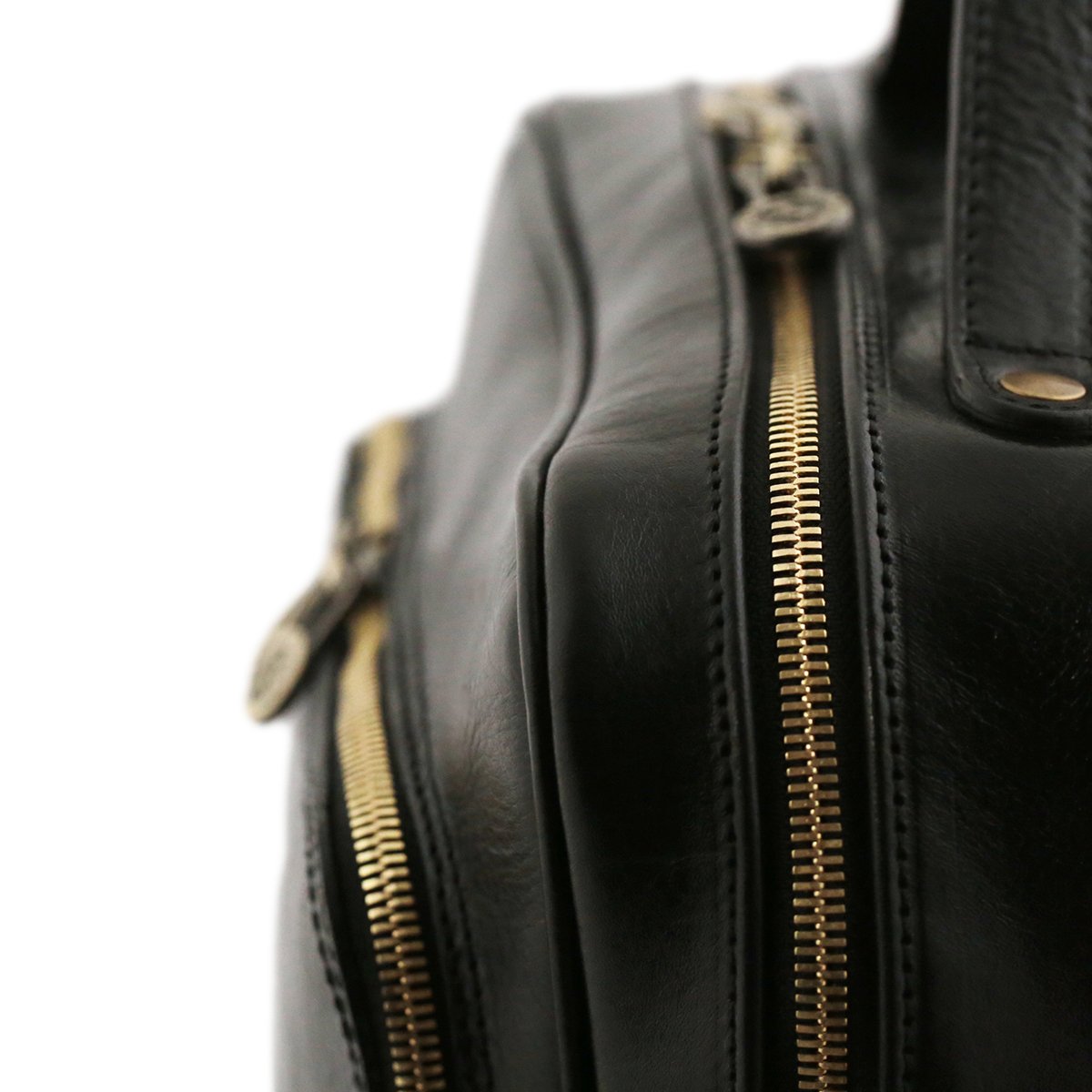 Leather computer backpack in black